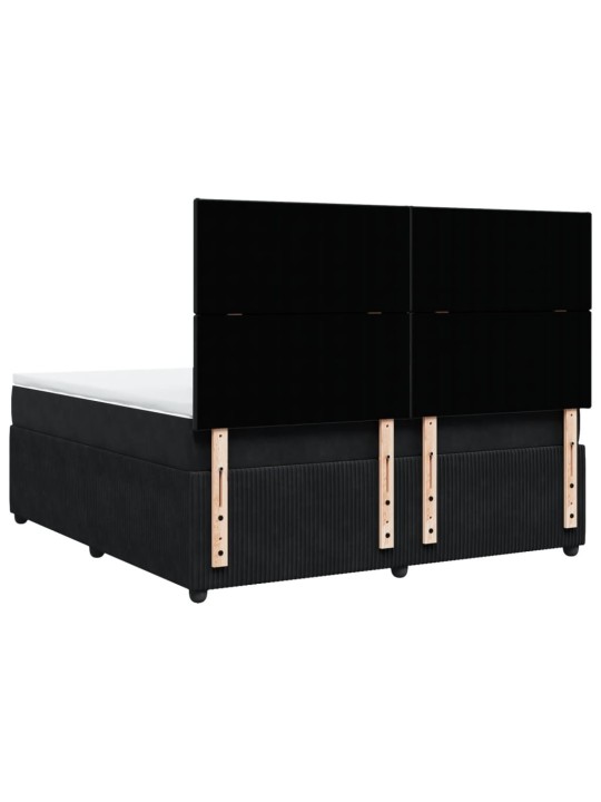 Box spring postel s matrací černá 180x200 cm samet