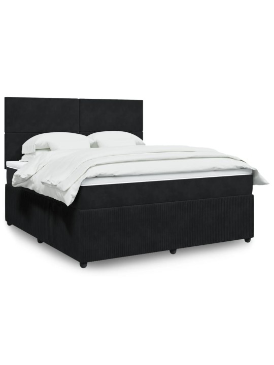 Box spring postel s matrací černá 180x200 cm samet