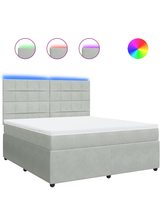 Box spring postel s matrací světle šedá 180x200 cm samet
