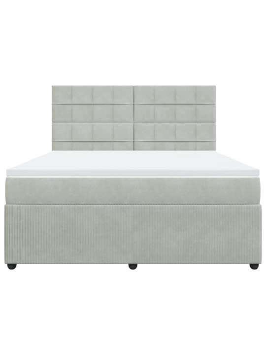 Box spring postel s matrací světle šedá 180x200 cm samet