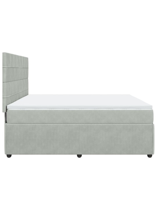 Box spring postel s matrací světle šedá 180x200 cm samet