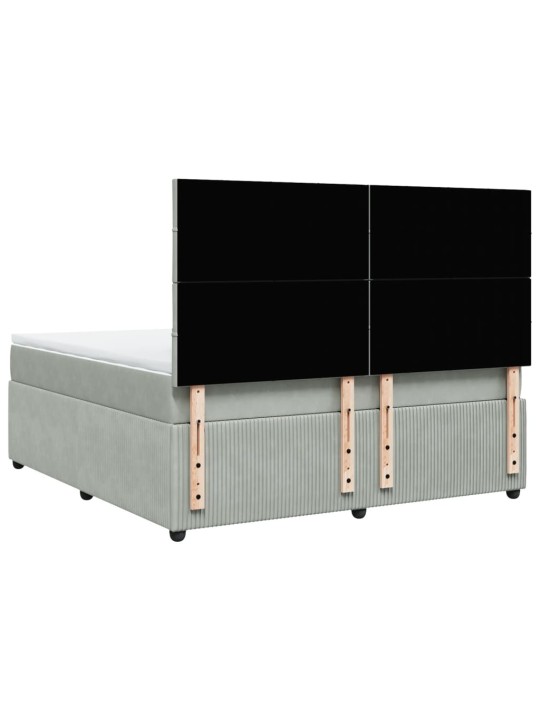 Box spring postel s matrací světle šedá 180x200 cm samet
