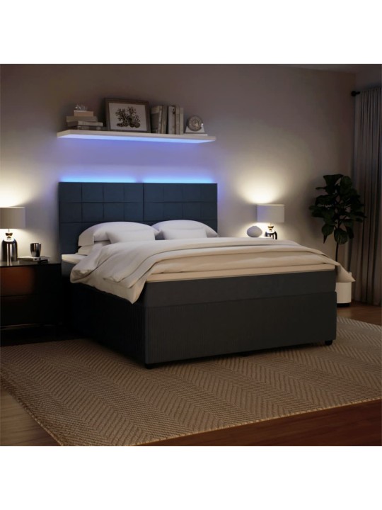 Box spring postel s matrací tmavě šedá 180x200 cm samet