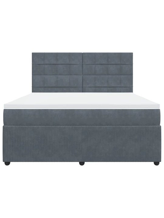 Box spring postel s matrací tmavě šedá 180x200 cm samet