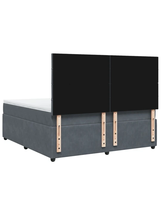 Box spring postel s matrací tmavě šedá 180x200 cm samet