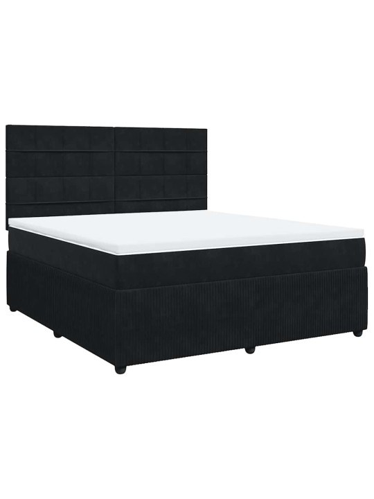 Box spring postel s matrací černá 180x200 cm samet