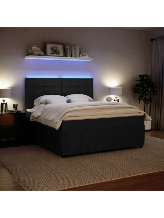 Box spring postel s matrací černá 180x200 cm samet
