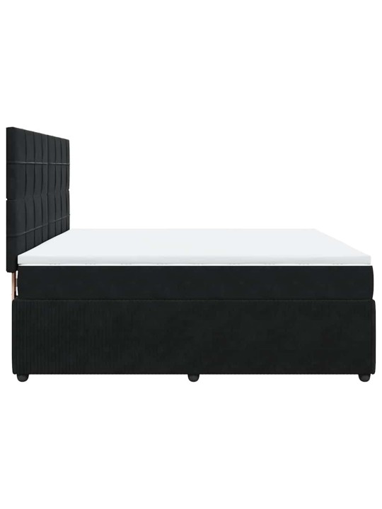 Box spring postel s matrací černá 180x200 cm samet
