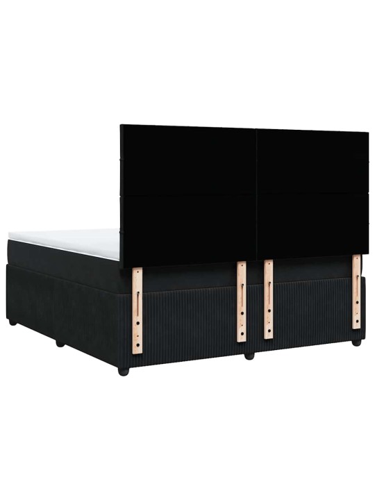 Box spring postel s matrací černá 180x200 cm samet