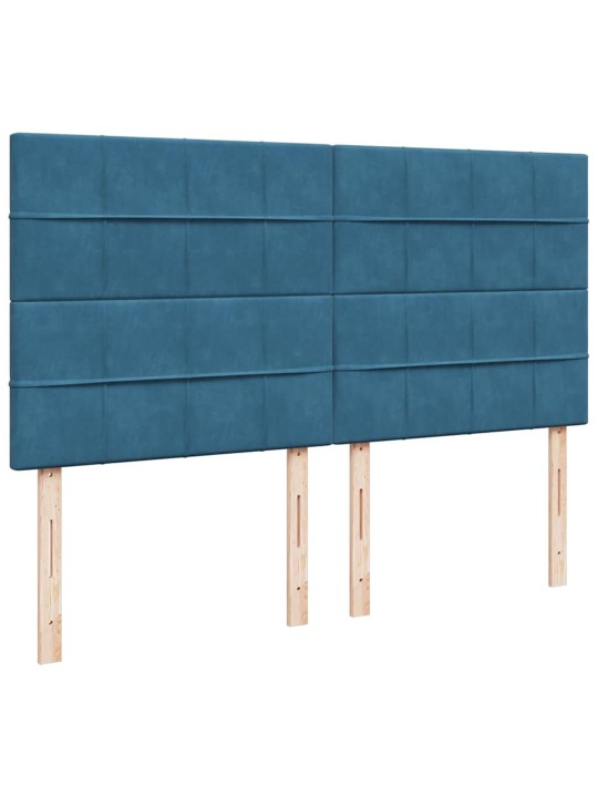 Box spring postel s matrací modrá 180 x 200 cm samet