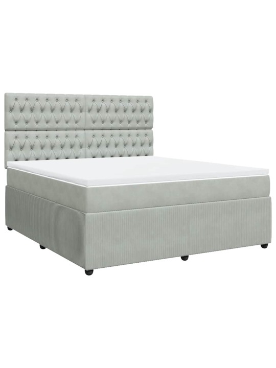 Box spring postel s matrací světle šedá 180x200 cm samet