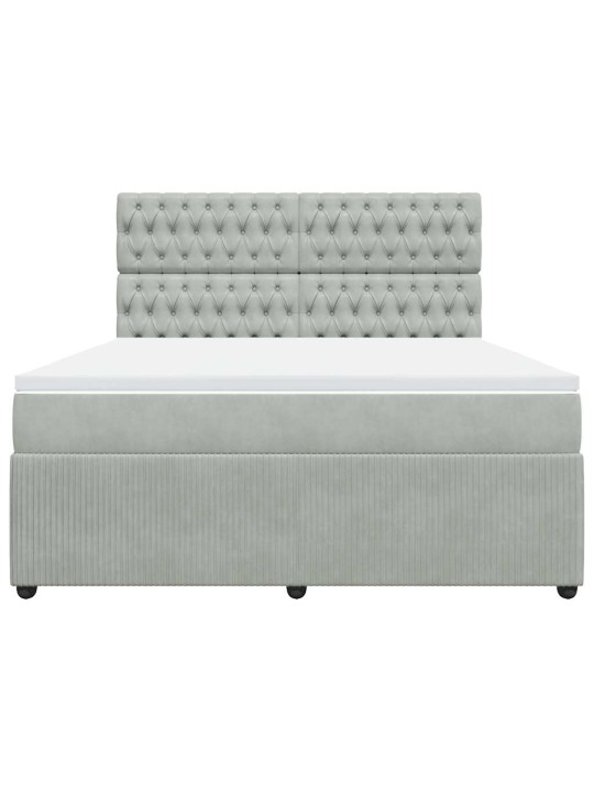 Box spring postel s matrací světle šedá 180x200 cm samet