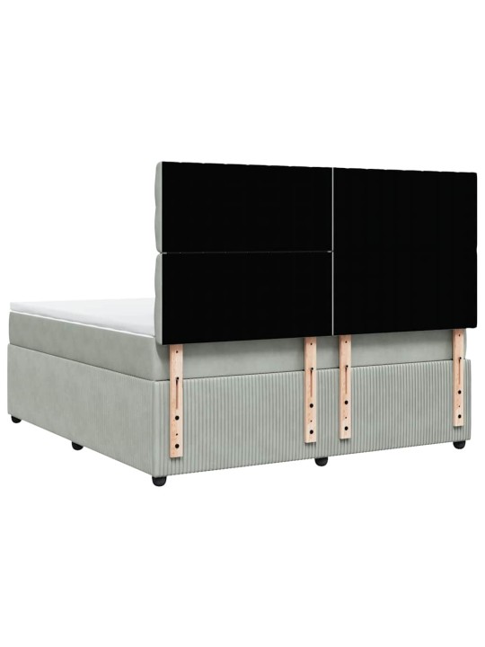 Box spring postel s matrací světle šedá 180x200 cm samet