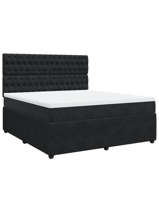 Box spring postel s matrací černá 180x200 cm samet