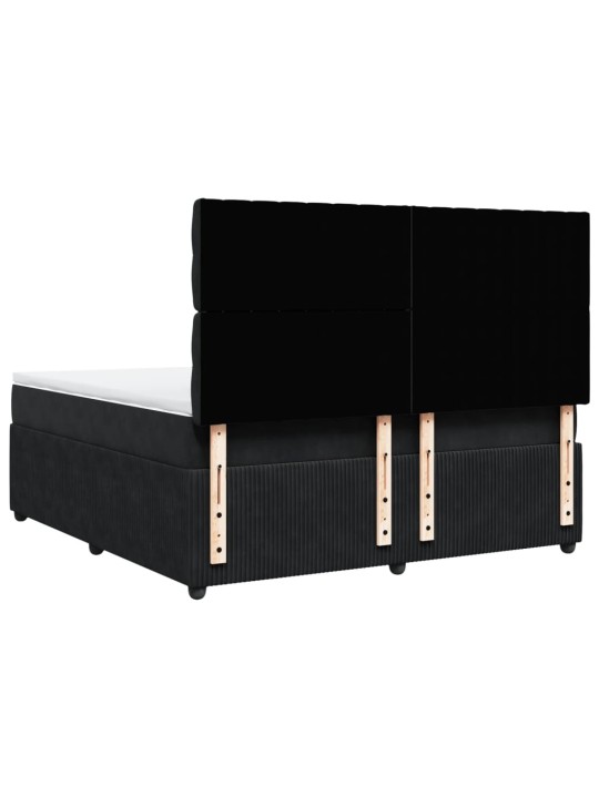 Box spring postel s matrací černá 180x200 cm samet