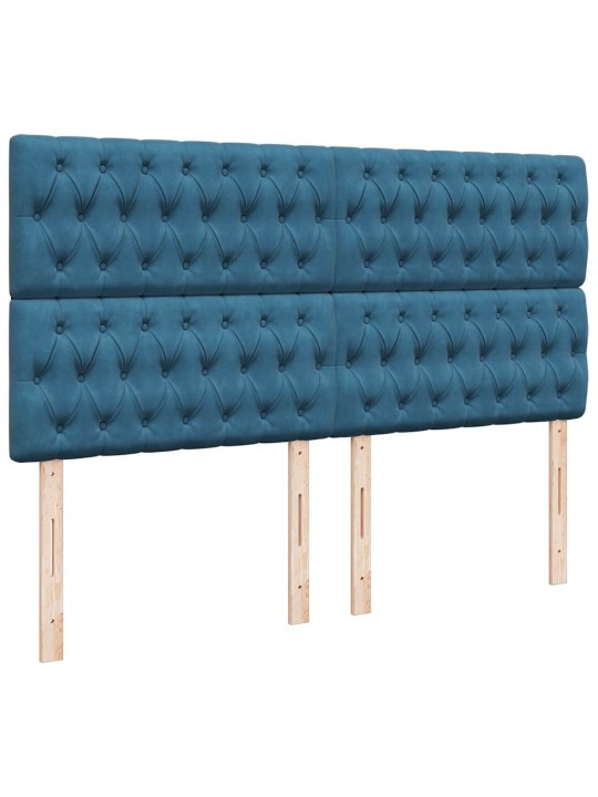 Box spring postel s matrací modrá 180 x 200 cm samet