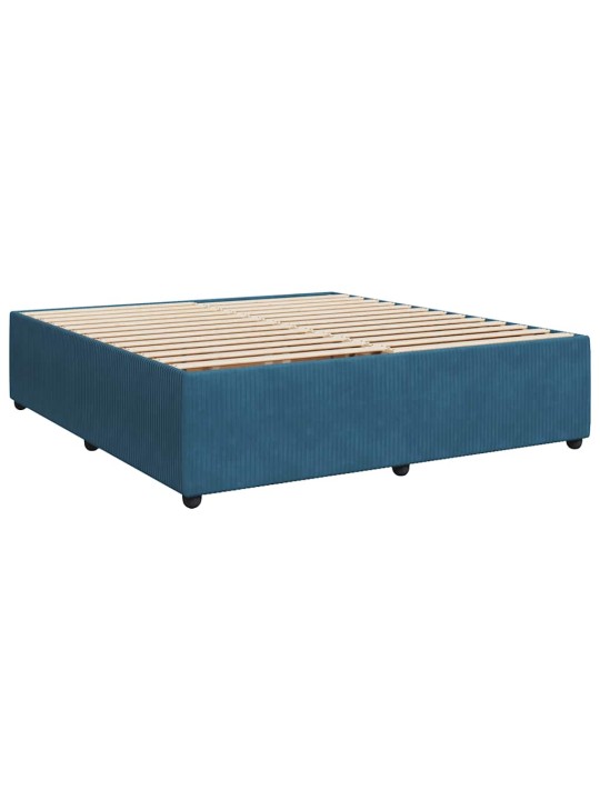 Box spring postel s matrací modrá 180 x 200 cm samet