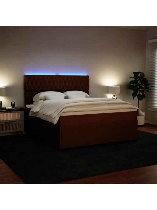 Box spring postel s matrací růžová 180x200 cm samet