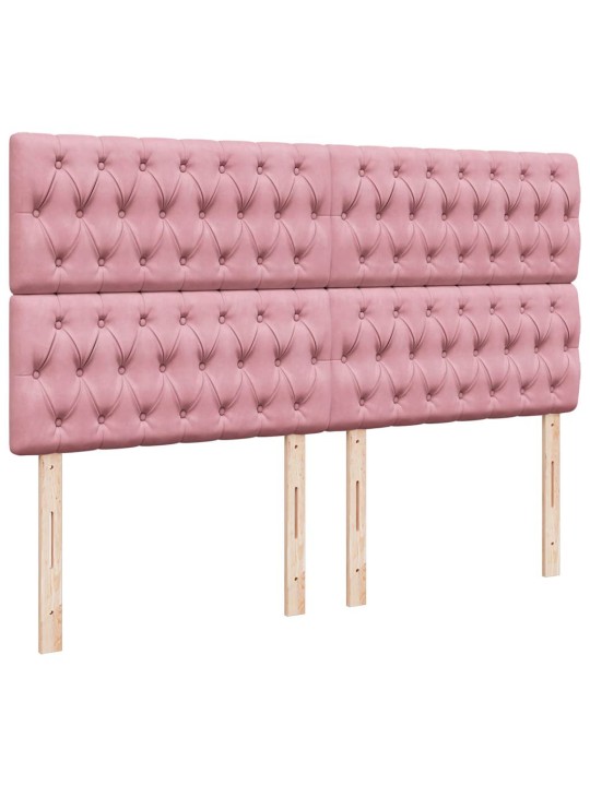 Box spring postel s matrací růžová 180x200 cm samet