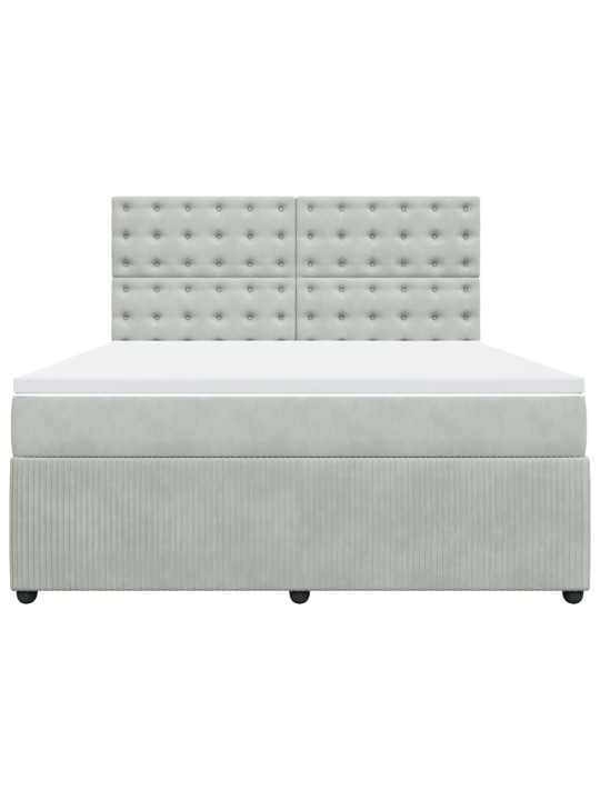 Box spring postel s matrací světle šedá 180x200 cm samet