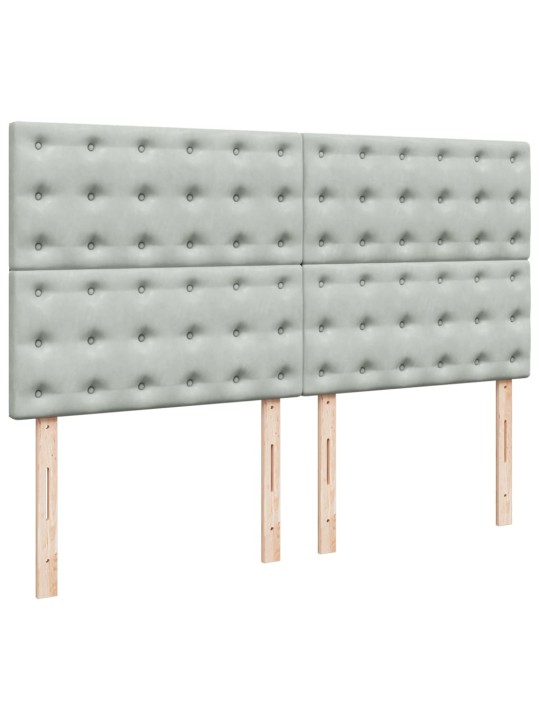 Box spring postel s matrací světle šedá 180x200 cm samet