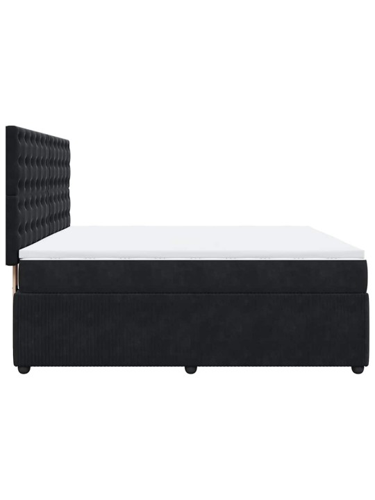 Box spring postel s matrací černá 180x200 cm samet