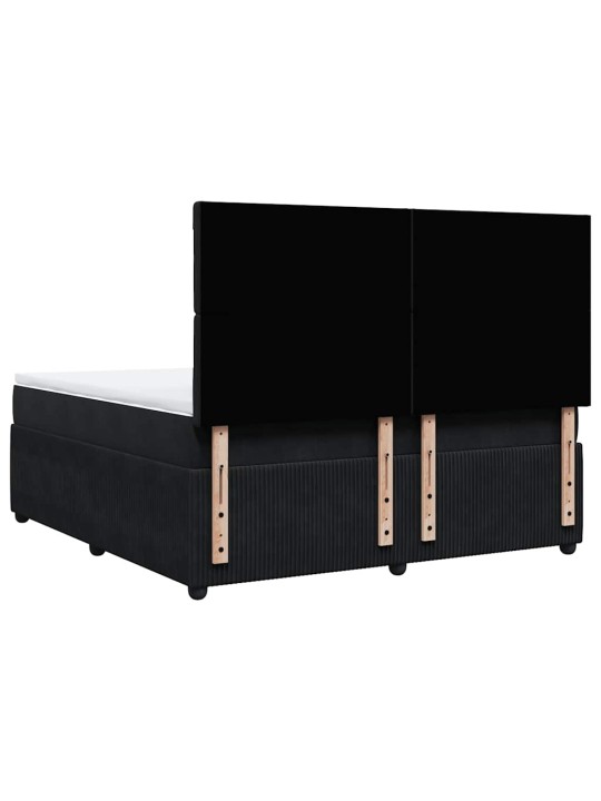 Box spring postel s matrací černá 180x200 cm samet