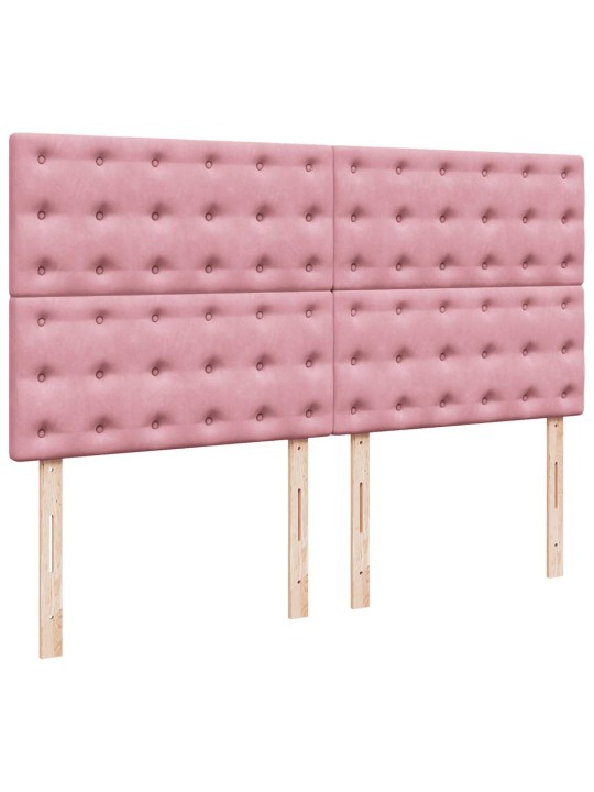 Box spring postel s matrací růžová 180x200 cm samet
