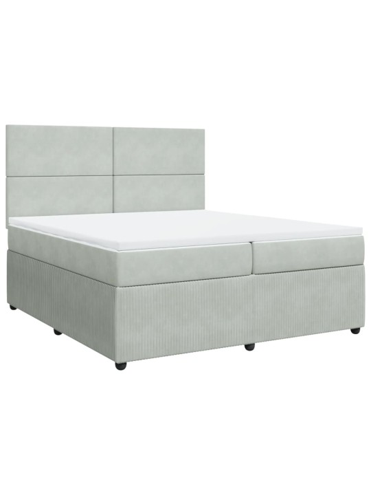 Box spring postel s matrací světle šedá 200x200 cm samet