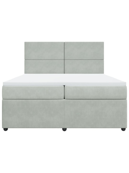 Box spring postel s matrací světle šedá 200x200 cm samet