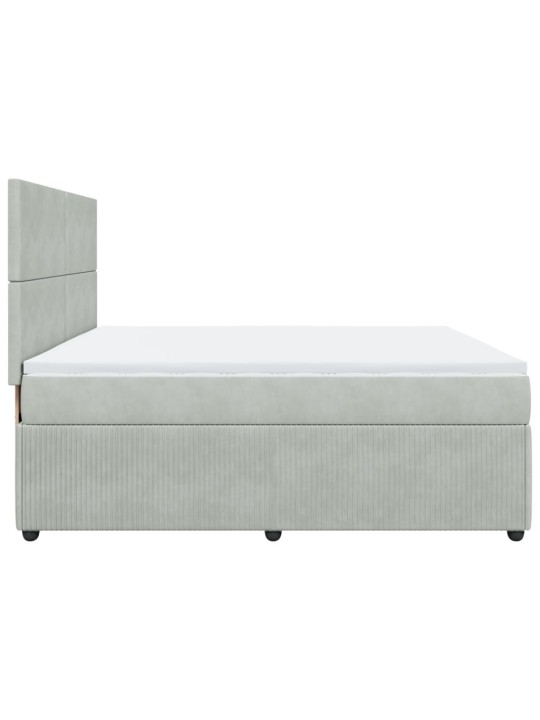 Box spring postel s matrací světle šedá 200x200 cm samet