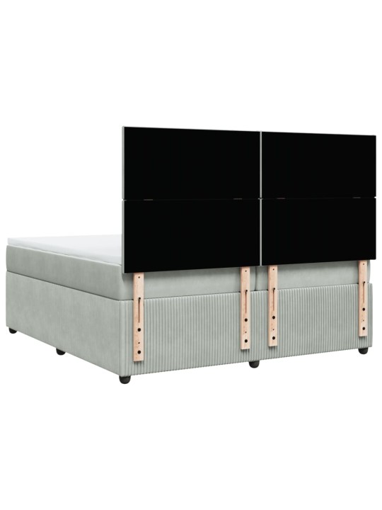 Box spring postel s matrací světle šedá 200x200 cm samet