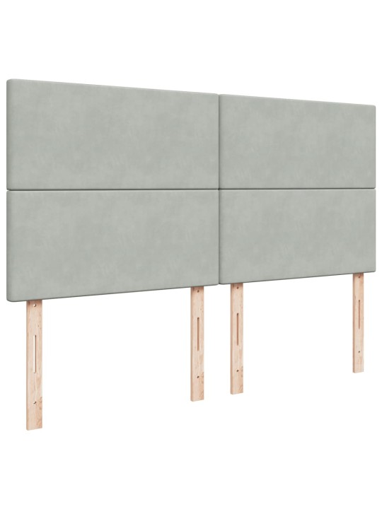 Box spring postel s matrací světle šedá 200x200 cm samet