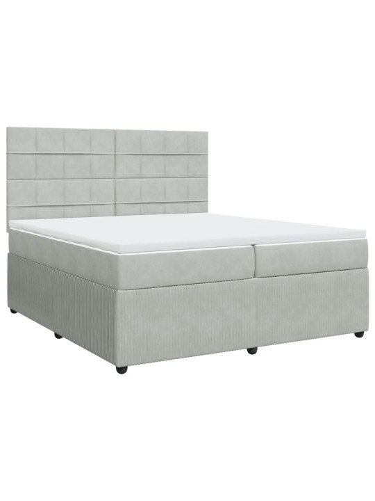Box spring postel s matrací světle šedá 200x200 cm samet