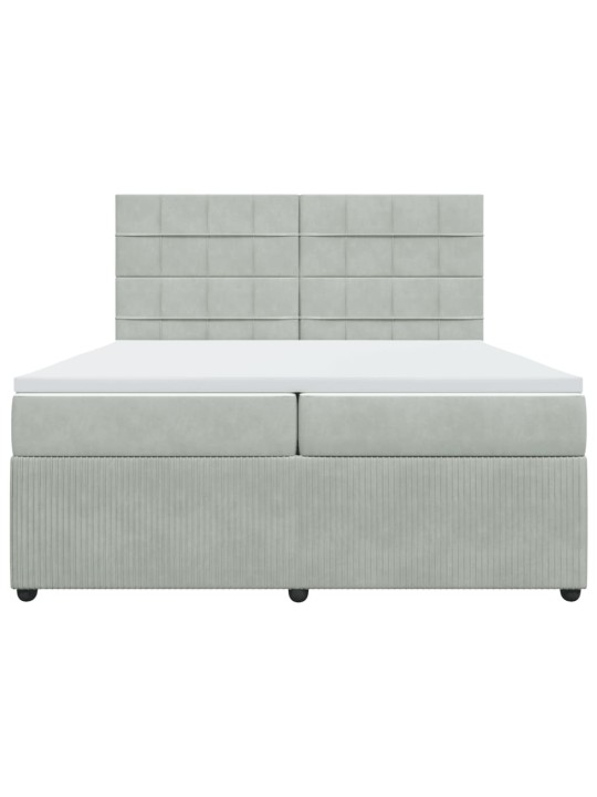 Box spring postel s matrací světle šedá 200x200 cm samet