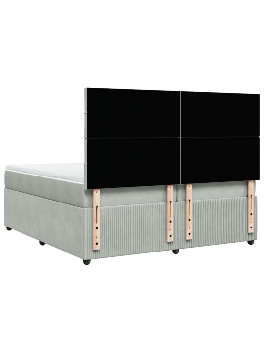 Box spring postel s matrací světle šedá 200x200 cm samet