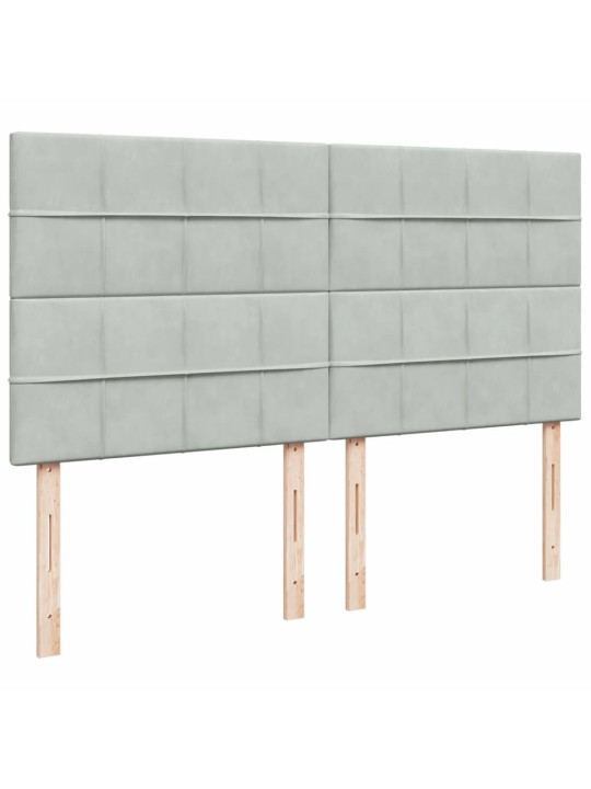 Box spring postel s matrací světle šedá 200x200 cm samet