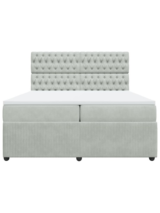 Box spring postel s matrací světle šedá 200x200 cm samet