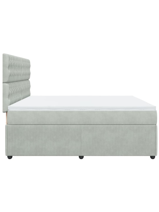 Box spring postel s matrací světle šedá 200x200 cm samet