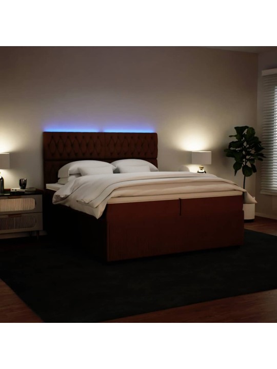 Box spring postel s matrací růžová 200x200 cm samet