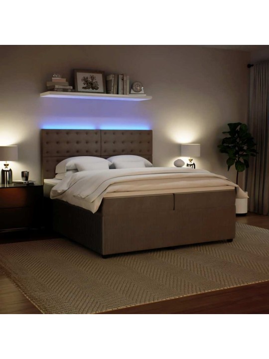 Box spring postel s matrací světle šedá 200x200 cm samet