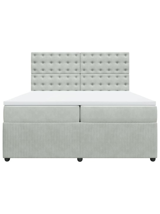 Box spring postel s matrací světle šedá 200x200 cm samet