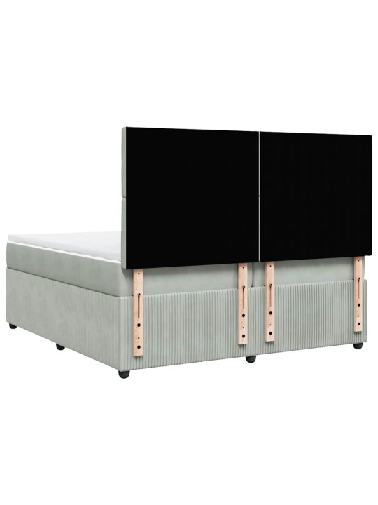 Box spring postel s matrací světle šedá 200x200 cm samet