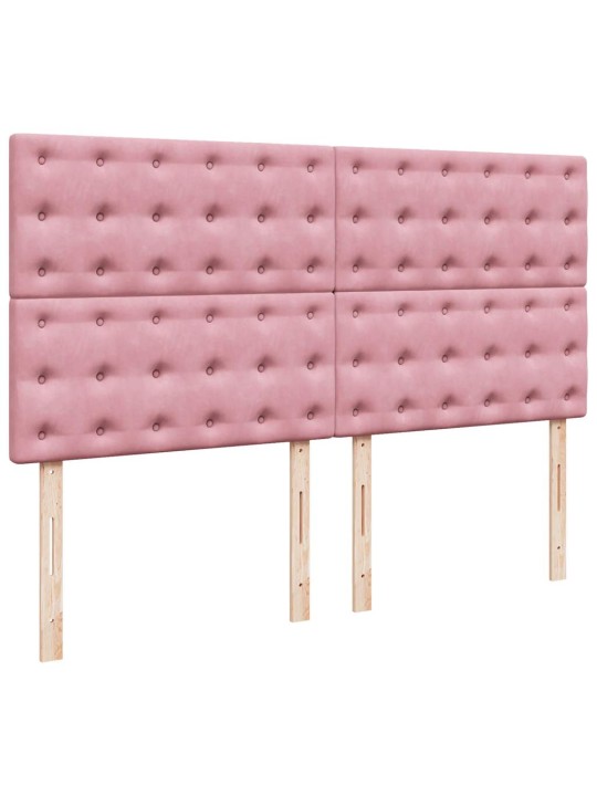Box spring postel s matrací růžová 200x200 cm samet