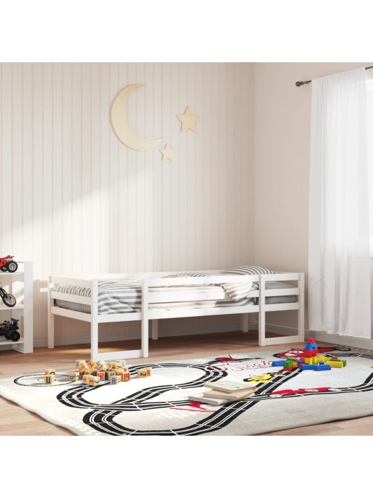 Dětská postel bílá 80 x 200 cm masivní borové dřevo