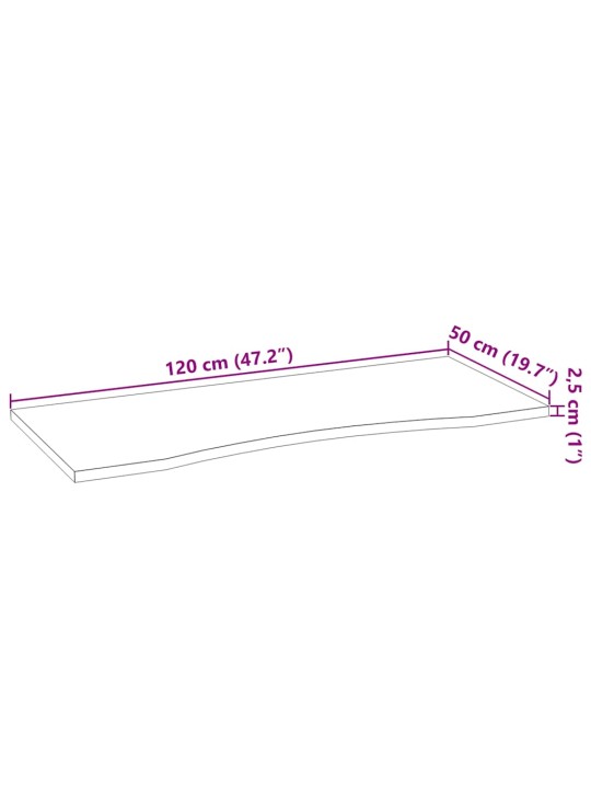Stolní deska světle hnědá 120x50x2,5 cm dub obdélníkový
