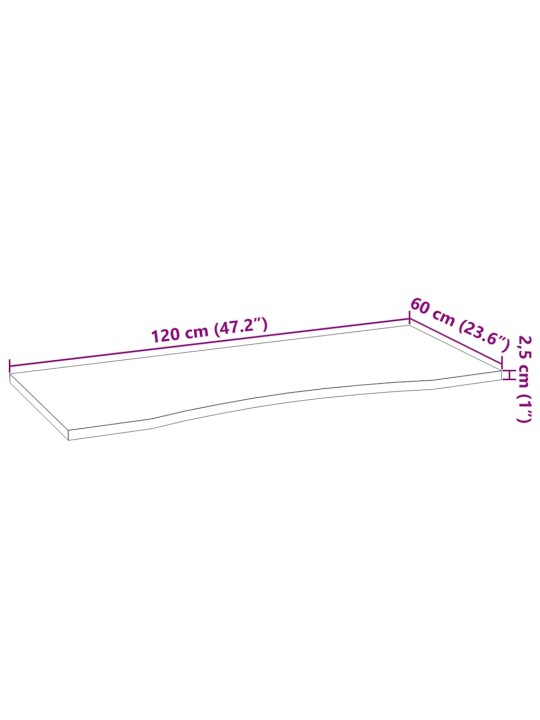 Stolní deska světle hnědá 120x60x2,5 cm dub obdélníkový