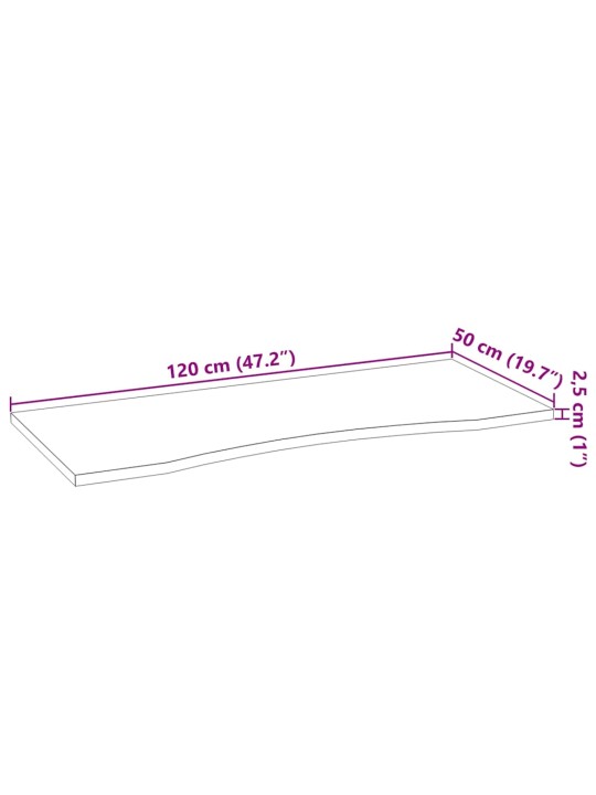 Stolní deska světle hnědá 120x50x2,5 cm dub obdélníkový