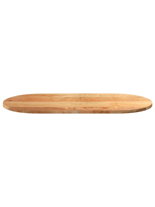 Stolní deska světle hnědá 100x50x2 cm masivní dub oválný
