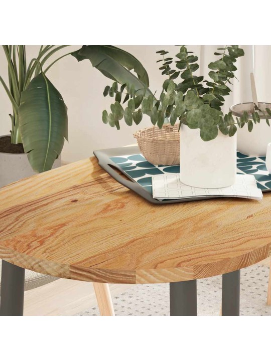 Stolní deska světle hnědá 100x50x2 cm masivní dub oválný